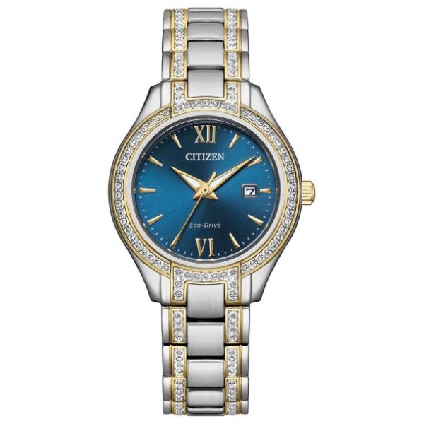 Ladies' Citizen Eco-Drive Silhouette Crystal Blue Dial Watch | 30mm | FE1234-50L
