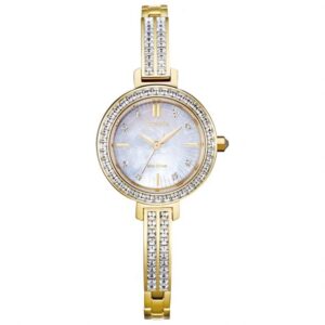 Ladies' Citizen Eco-Drive Silhouette Crystal Gold-Tone Watch | 25mm | EM0862-56D