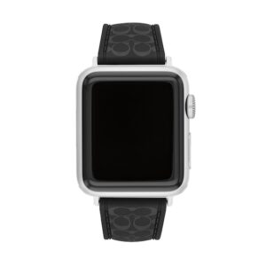 Ladies’ Coach Apple Watch Straps Black Logo Interchangeable Replacement Band Smart Watch Attachment (Model: 14700269)