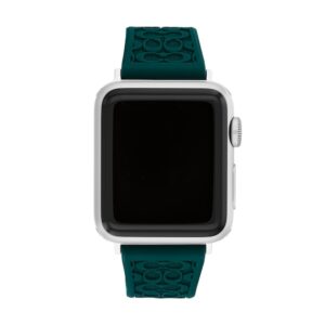 Ladies’ Coach Apple Watch Straps Green Logo Interchangeable Replacement Band Smart Watch Attachment (Model: 14700256)