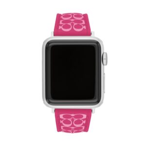 Ladies’ Coach Apple Watch Straps Hot Pink Interchangeable Replacement Band Smart Watch Attachment (Model: 14700287)
