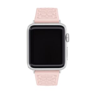 Ladies’ Coach Apple Watch Straps Pink Logo Interchangeable Replacement Band Smart Watch Attachment (Model: 14700260)