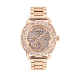 Ladies’ Coach Cruiser Crystal Accent Rose-Tone IP Automatic Watch with Tea Rose Dial (Model: 14504367)