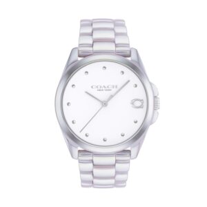 Ladies’ Coach Greyson Iridescent Ceramic Watch with White Dial (Model: 14504390)