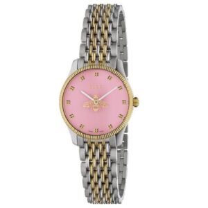 Ladies' Gucci G-Timeless with Bee Pink Dial Two-Tone Watch, 29mm YA1265030