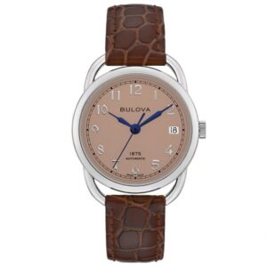 Ladies' Joseph Bulova Commodore Limited Edition Automatic Brown Leather Watch | 34.4mm | 96M154
