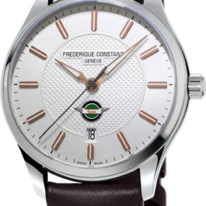 Limited Edition Frederique Constant Vintage Rally Healey Automatic Stainless Steel Silver Dial Brown Leather Strap Date Mens Watch FC-303HV5B6