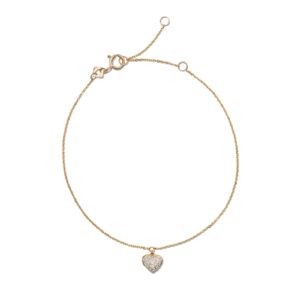 Madeline 14k Yellow Gold Delicate Chain Bracelet in White Diamond