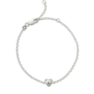 Maia Heartburst Delicate Chain Bracelet in Sterling Silver