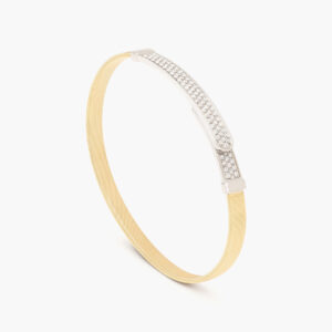 Marco Bicego Masai 18K Yellow Gold Coil and Diamond Pavé Thin Bangle Bracelet