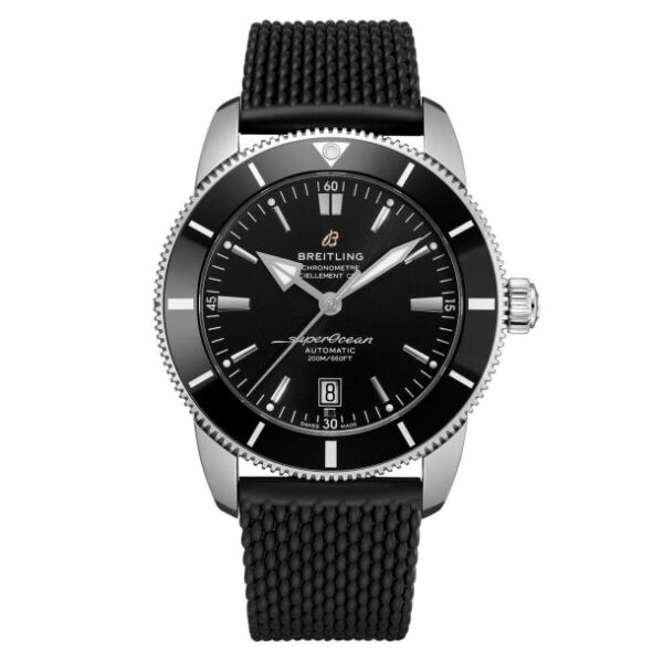 Men's Breitling Superocean Heritage B20 Automatic 46 Black Rubber Strap Watch AB2020121B1S1