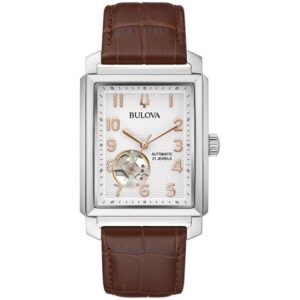 Men's Bulova Sutton Automatic Alligator-Grain Leather Strap Watch | 33mm | 96A268