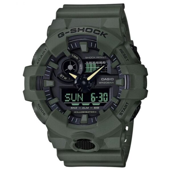 Men's Casio G-Shock Analog-Digital Utility Color Olive Green Resin Watch GA700UC-3A