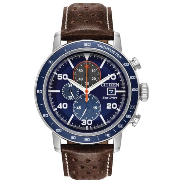 Men's Citizen Eco-Drive Brycen Brown Leather Strap Watch | 44mm | CA0648-09L
