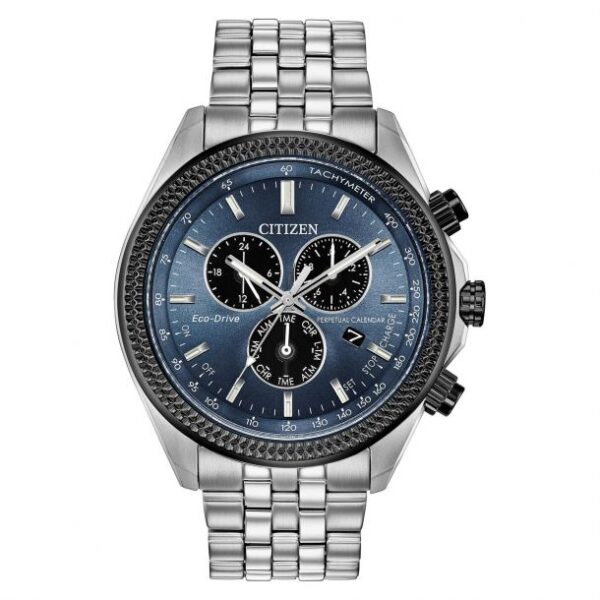 Men's Citizen Eco-Drive Brycen Chronograph Blue Black Watch | 44mm | BL5568-54L