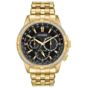 Men's Citizen Eco-Drive Calendrier Gold-Tone Bracelet Watch | 44mm | BU2082-56E