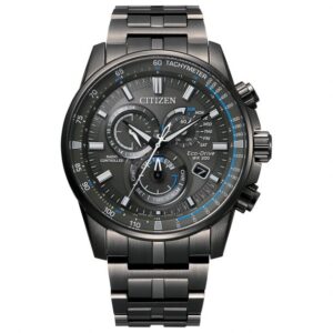 Men's Citizen Eco-Drive PCAT Chronograph Black Ion-Plated Watch | 43mm | CB5887-55H