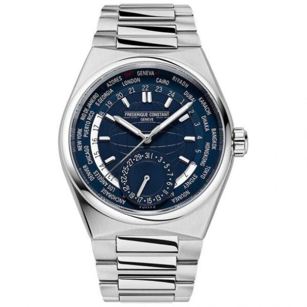 Men's Frederique Constant Highlife Worldtimer Manufacturer Stainless Steel Watch FC-718N4NH6B