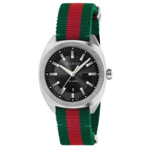 Men's Gucci GG2570 Green and Red Nylon Strap Watch YA142305