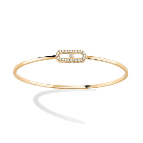Messika Move Uno Pavé Flex Bangle Gold Diamond Bracelet