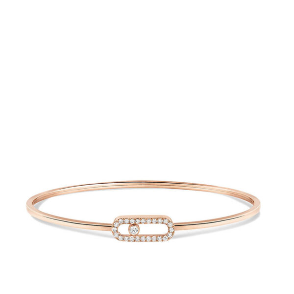 Messika Move Uno Pavé Flex Bangle MM Gold Diamond Bracelet