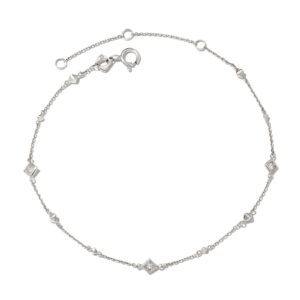 Michelle 14k White Gold Delicate Bracelet in White Diamond