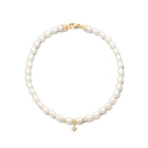 Michelle 14k Yellow Gold Pearl Bracelet in Freshwater Cultured Pearl