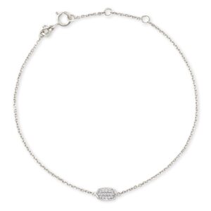 Millicent 14k White Gold Delicate Chain Bracelet in White Diamond