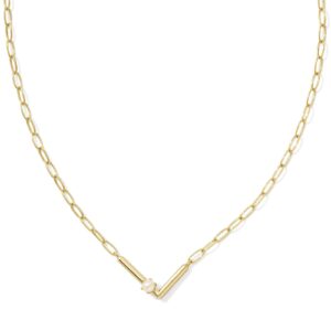 Pearl Gold Letter L Short Pendant Necklace in Freshwater Cultured Pearl