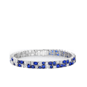 Private Label Blue Sapphire and Diamond Mosaica Bracelet