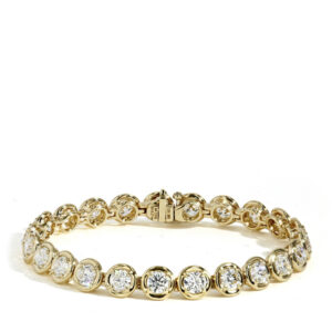 Rahaminov 9.26 Carat GIA Round Diamond Bezel Tennis Bracelet