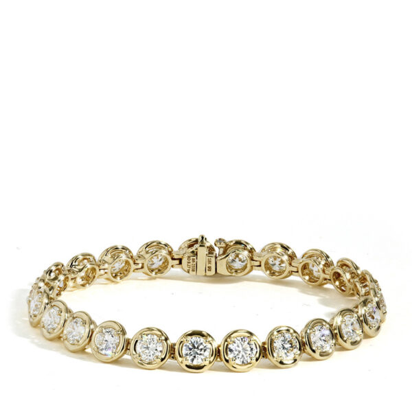 Rahaminov 9.26 Carat GIA Round Diamond Bezel Tennis Bracelet