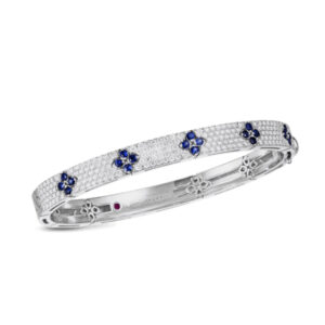 Roberto Coin Love in Verona Pave Diamond and Blue Sapphire Bangle