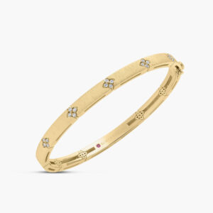 Roberto Coin Love in Verona Satin Diamond Bangle in 18K Yellow Gold