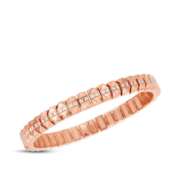 Roberto Coin Obelisco Flex Diamond Bangle in Rose Gold