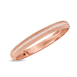 Roberto Coin Opera Diamond Bangle in Rose Gold