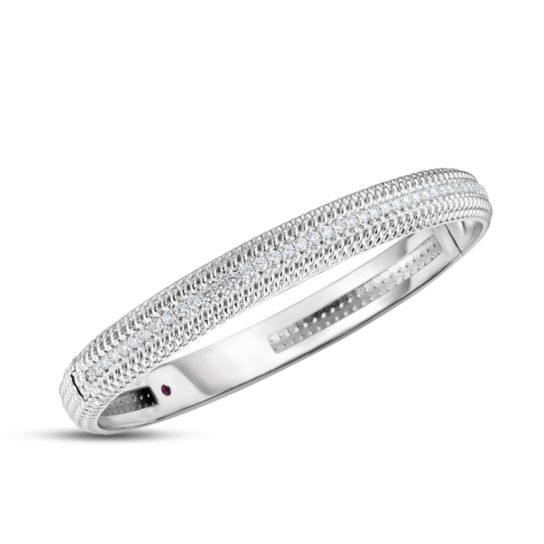 Roberto Coin Opera Diamond Bangle in White Gold