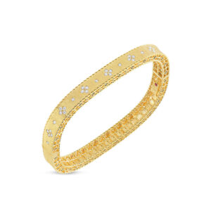 Roberto Coin Princess Yellow Gold Diamond Bangle Bracelet