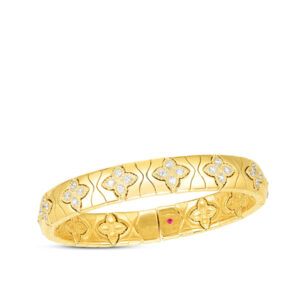 Roberto Coin Royal Princess Flower Slim Diamond Bangle