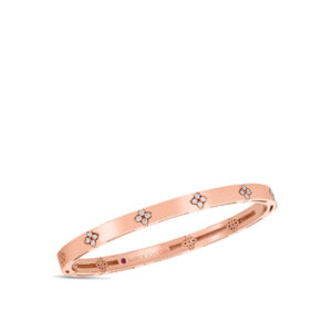 Roberto Coin Verona Diamond Flower Bangle in Rose Gold