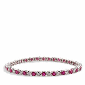 Ruby And Diamond Alternating Tennis Bracelet