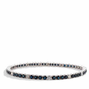 Sapphire And Diamond Tennis Bracelet in White Gold