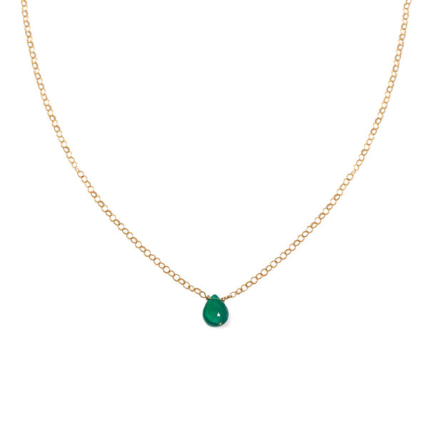Short Gemstone Necklace - Green Onyx