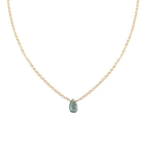 Short Gemstone Necklace - Moss Aquamarine