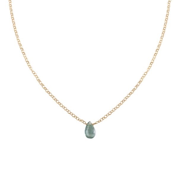 Short Gemstone Necklace - Moss Aquamarine