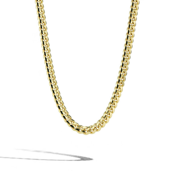 Solid Gold Cuban Link Chain Necklace - 4mm
