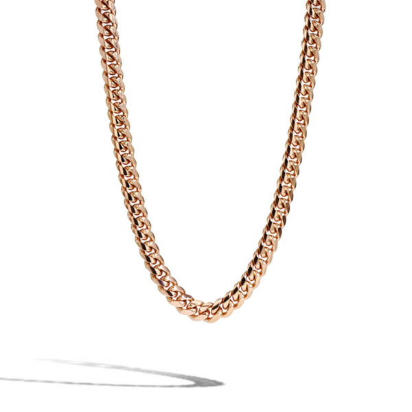 Solid Rose Gold Cuban Link Chain Necklace - 5.85mm