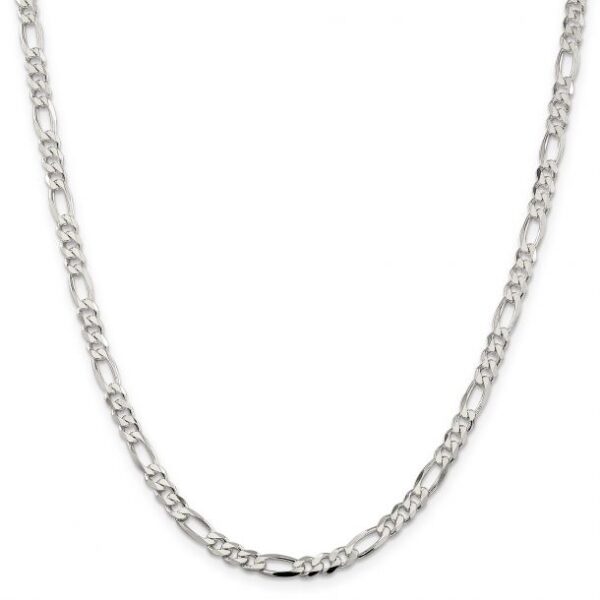 Sterling Silver Solid Figaro Chain Necklace | 4.5mm