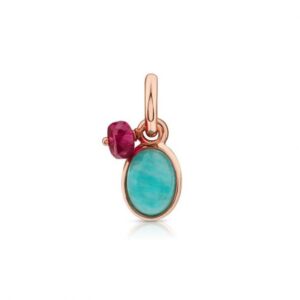 TOUS Amazonite and Ruby Rose Gold-Plated Pendant