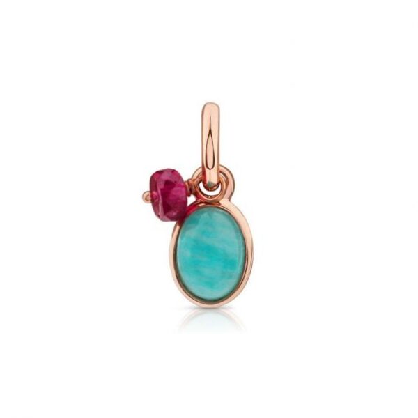 TOUS Amazonite and Ruby Rose Gold-Plated Pendant
